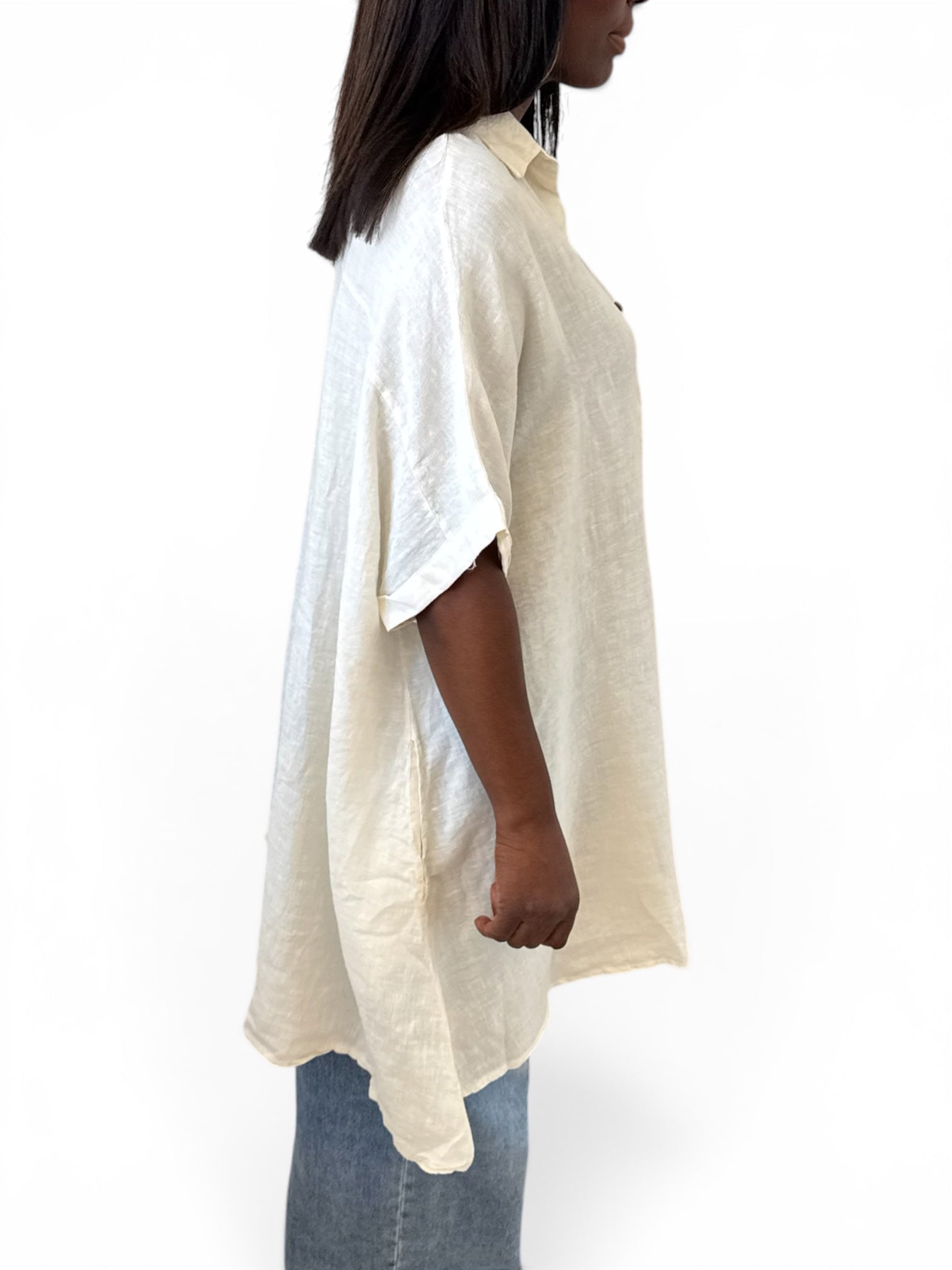 CHEMISE LIN TRAPÈZE SABLE