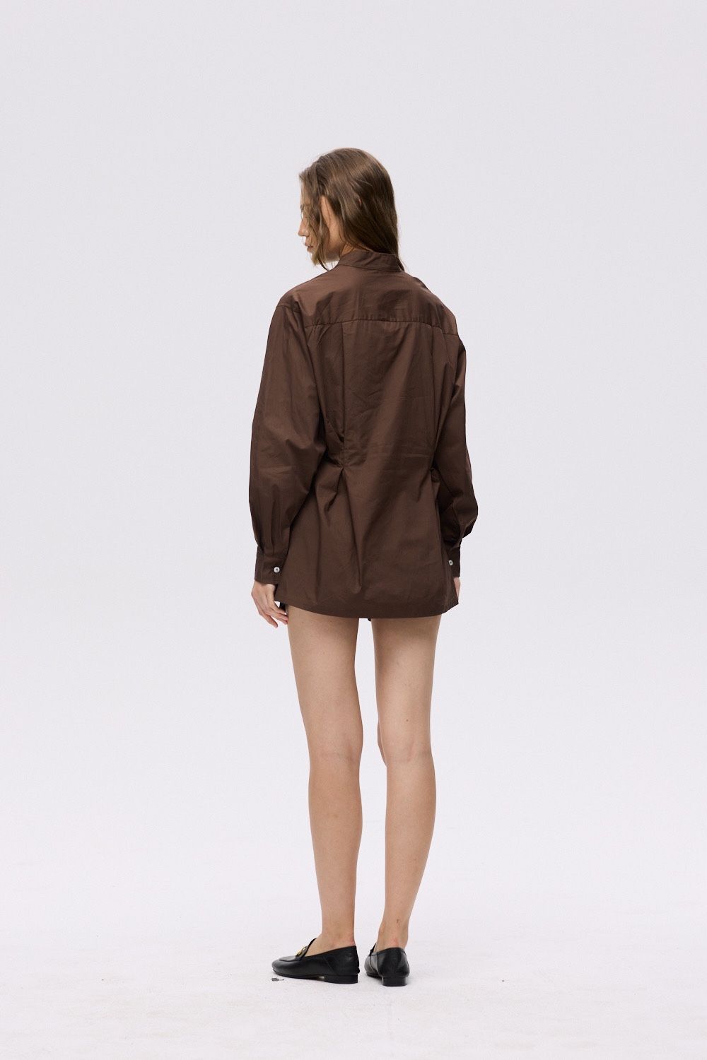 CHEMISE CROISER MARRON