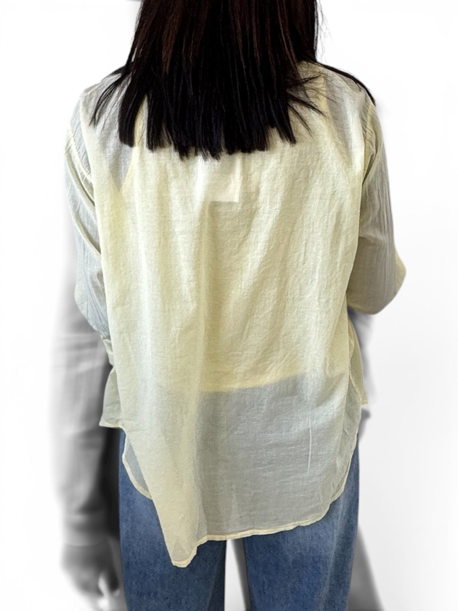 CHEMISE VOILE DE COTON JAUNE