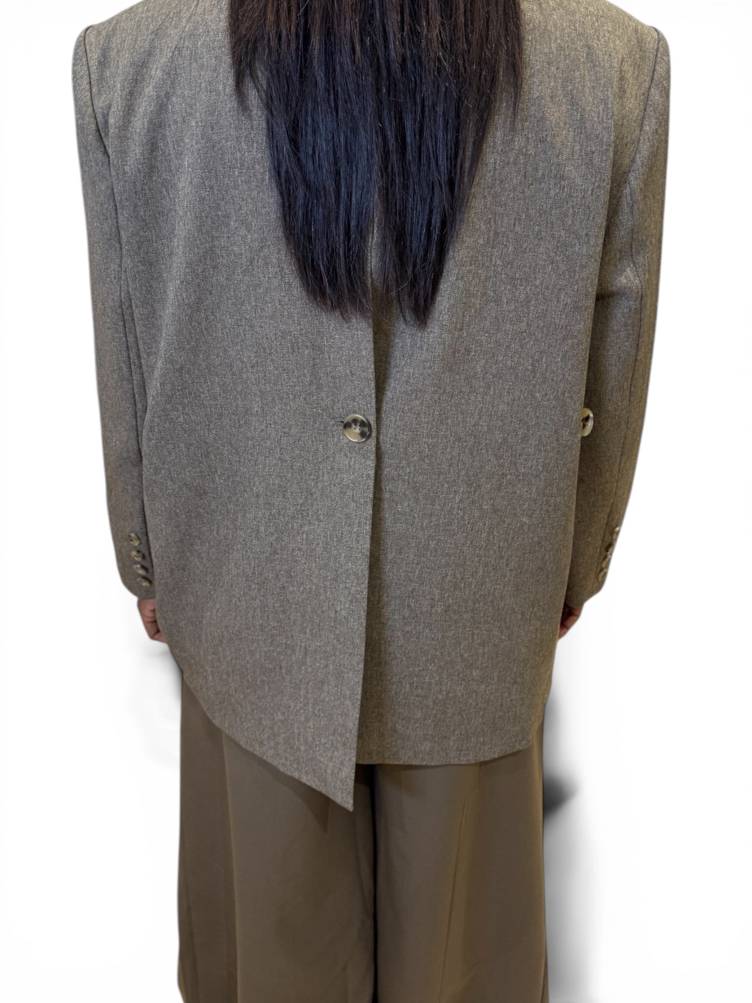 BLAZER TAUPE BOUTON DOS