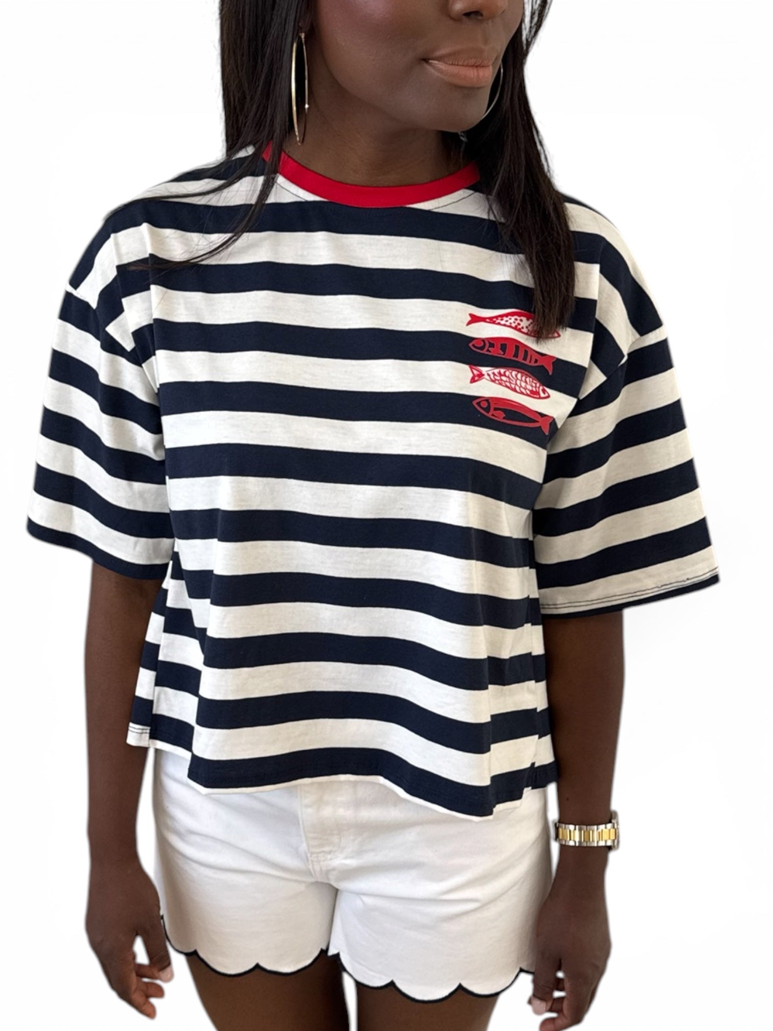 T-SHIRT BLEU MARINE SARDINE