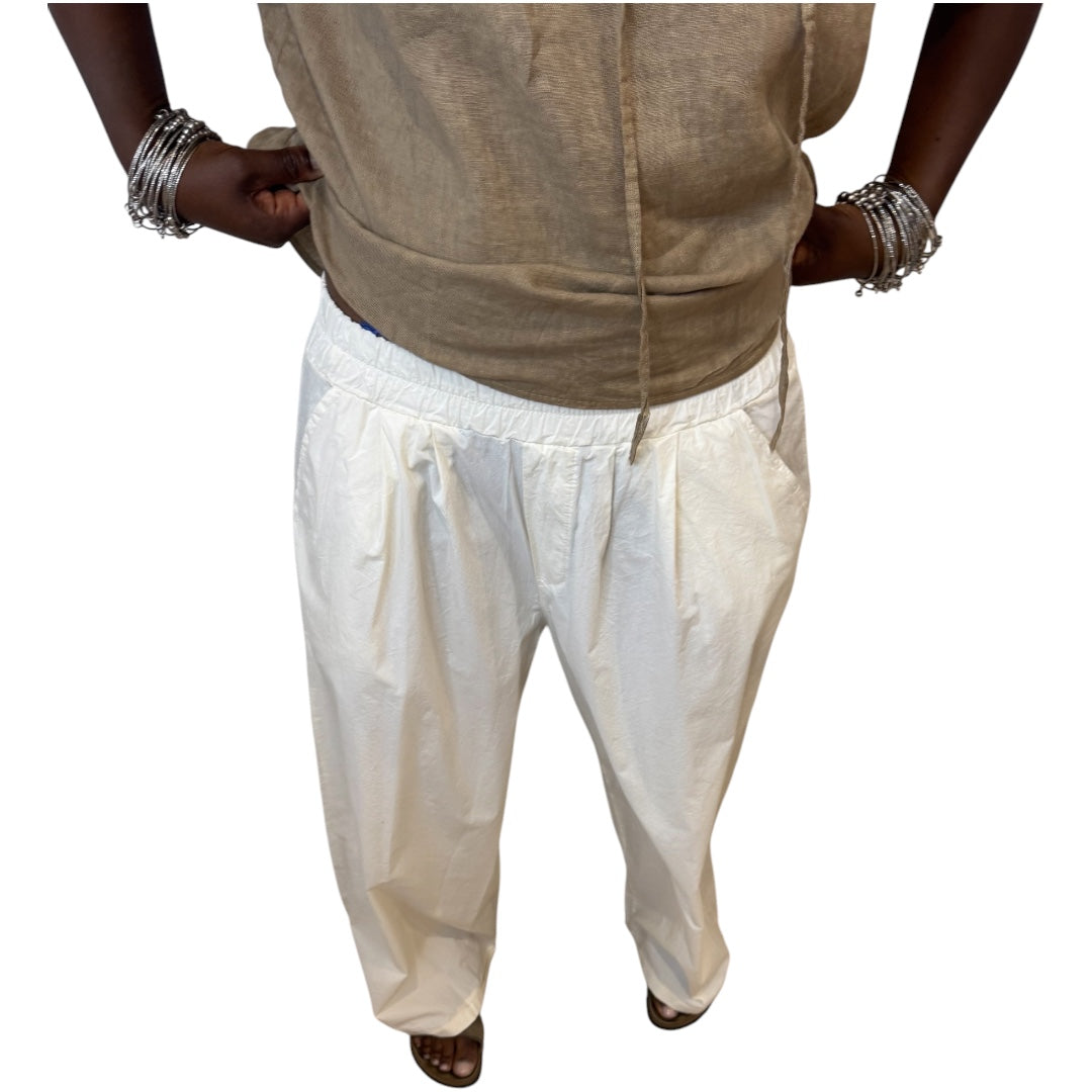PANTALON POPELINE OVERSIZE BEIGE