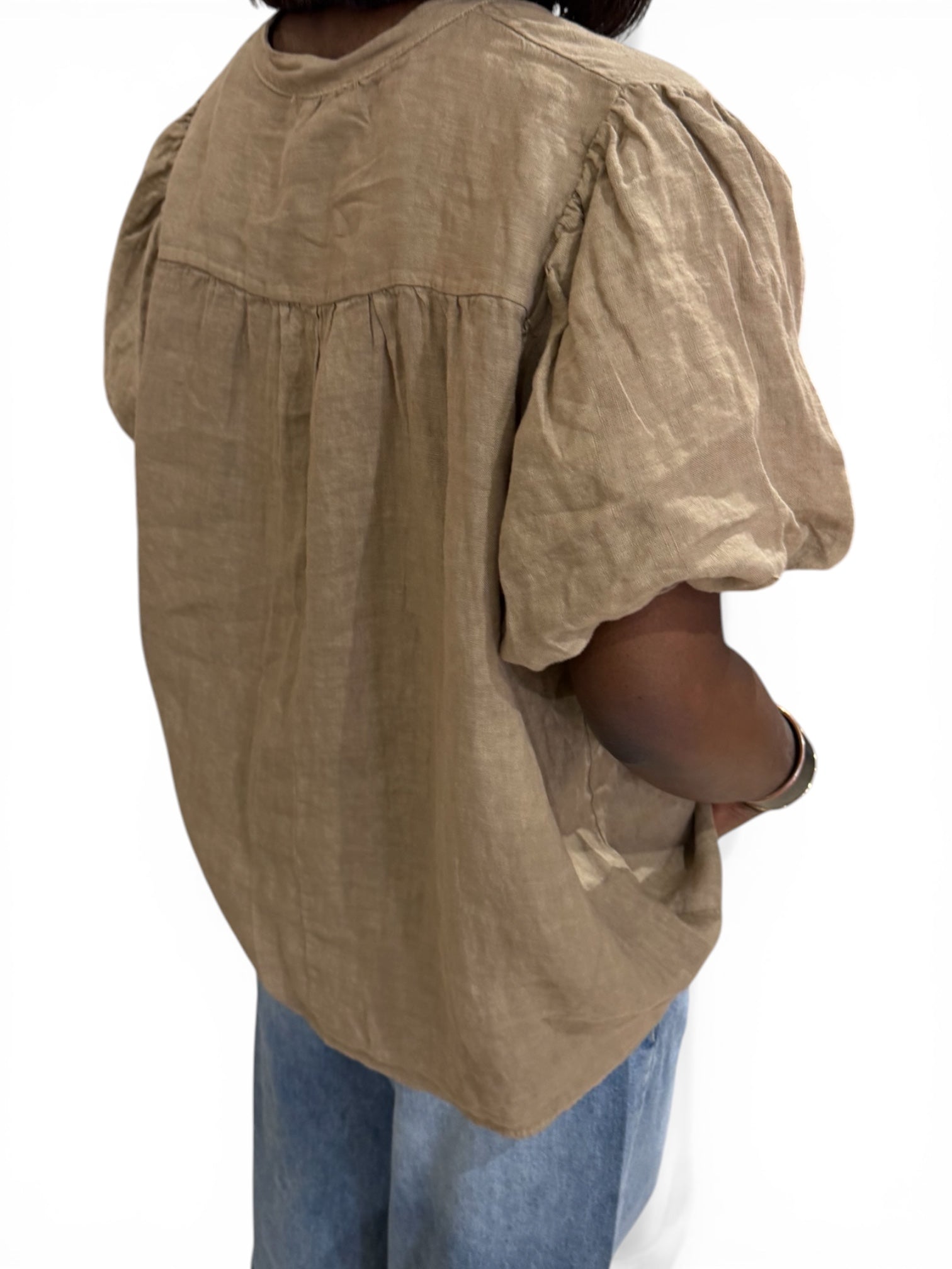 BLOUSE LIN TAUPE