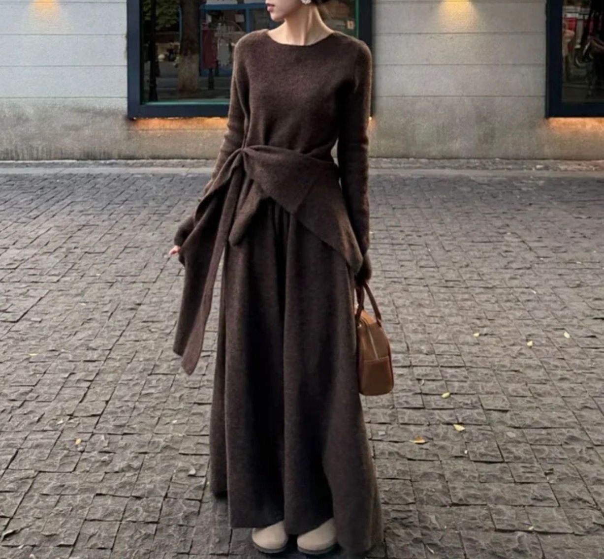 ENSEMBLE COSY ASYMÉTRIQUE MARRON