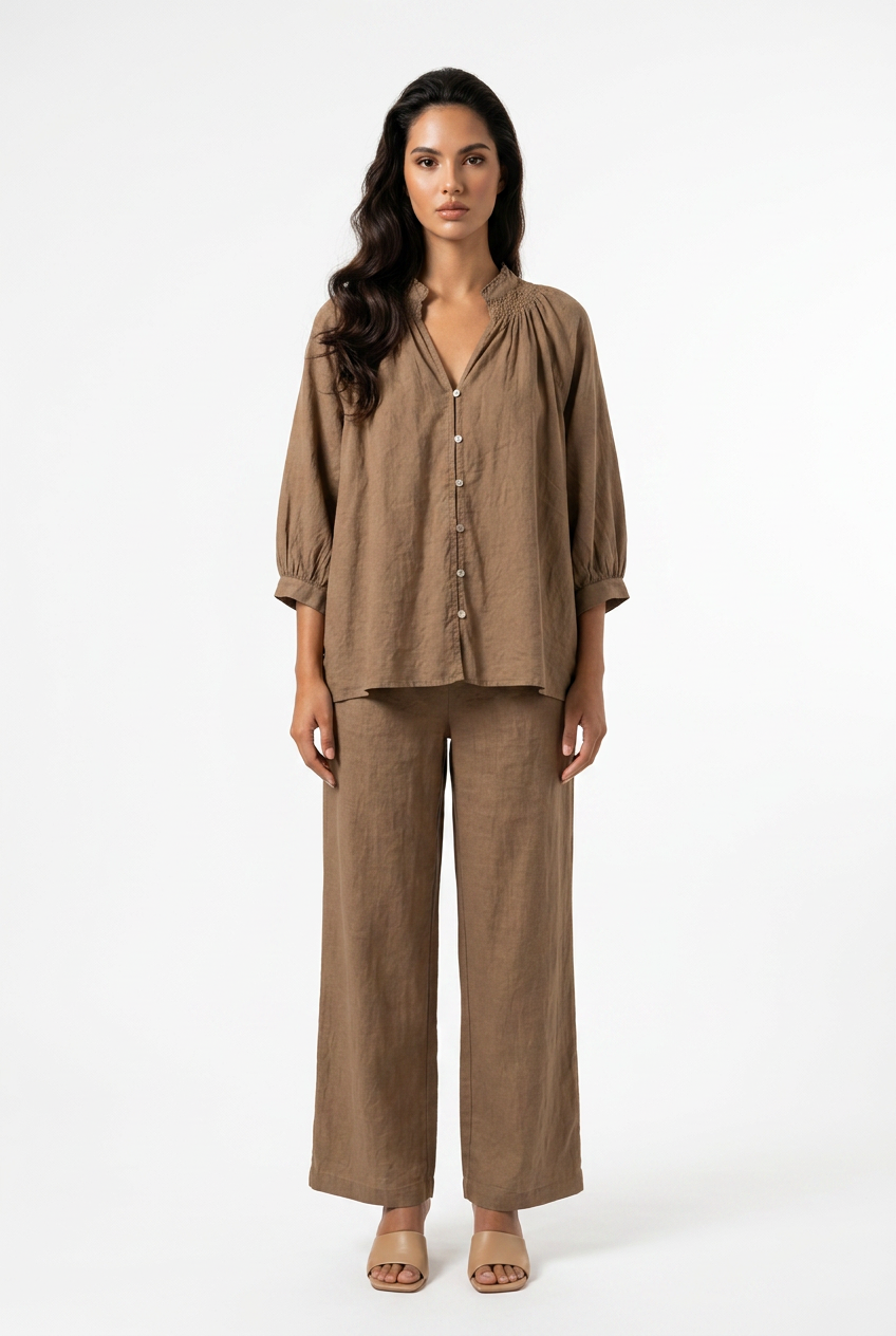 CHEMISE COTON CAMEL