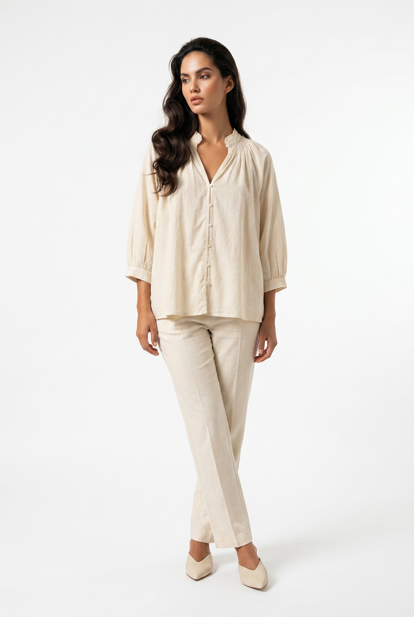 CHEMISE COTON BEIGE