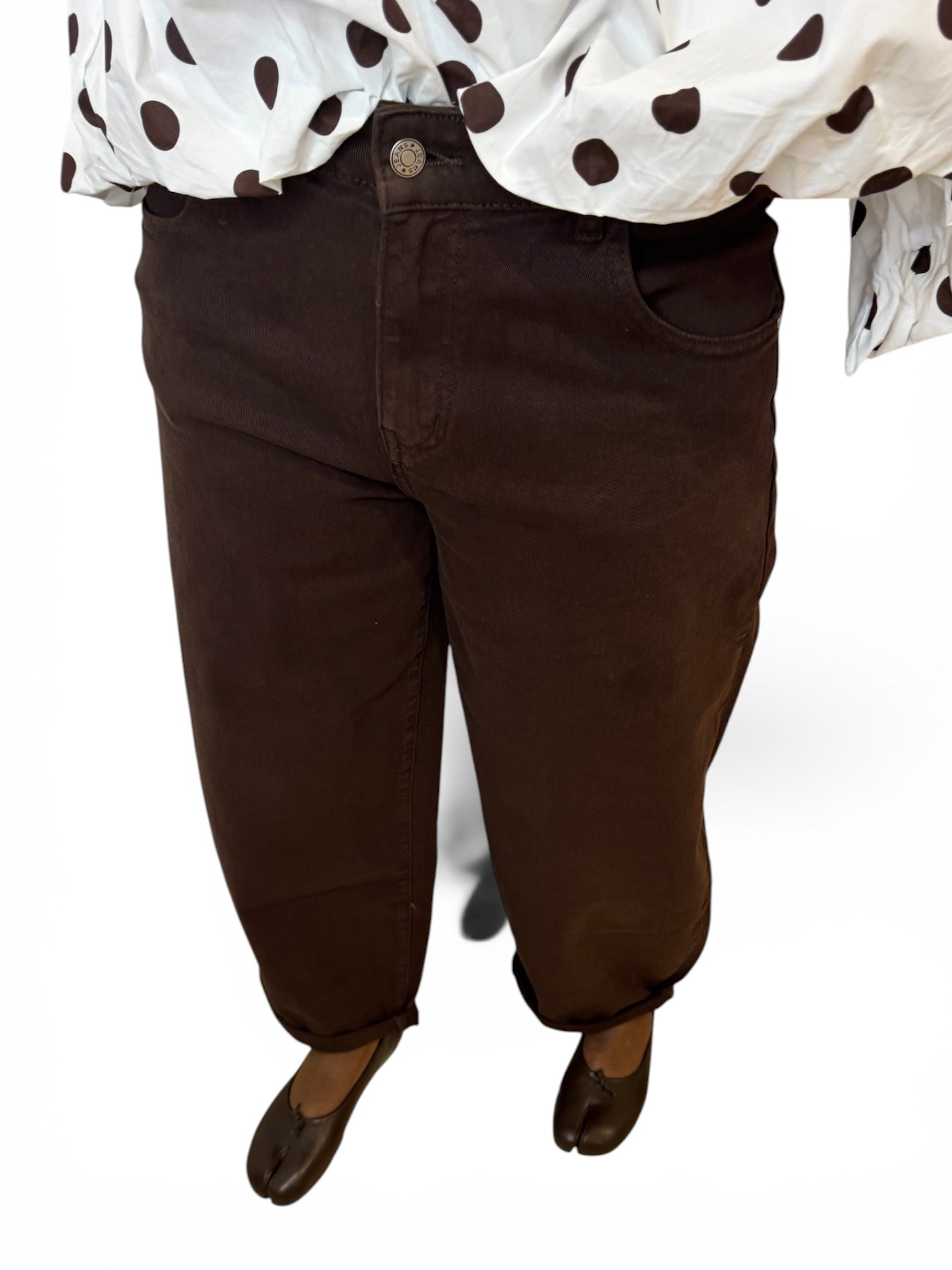JEANS BALLON MARRON