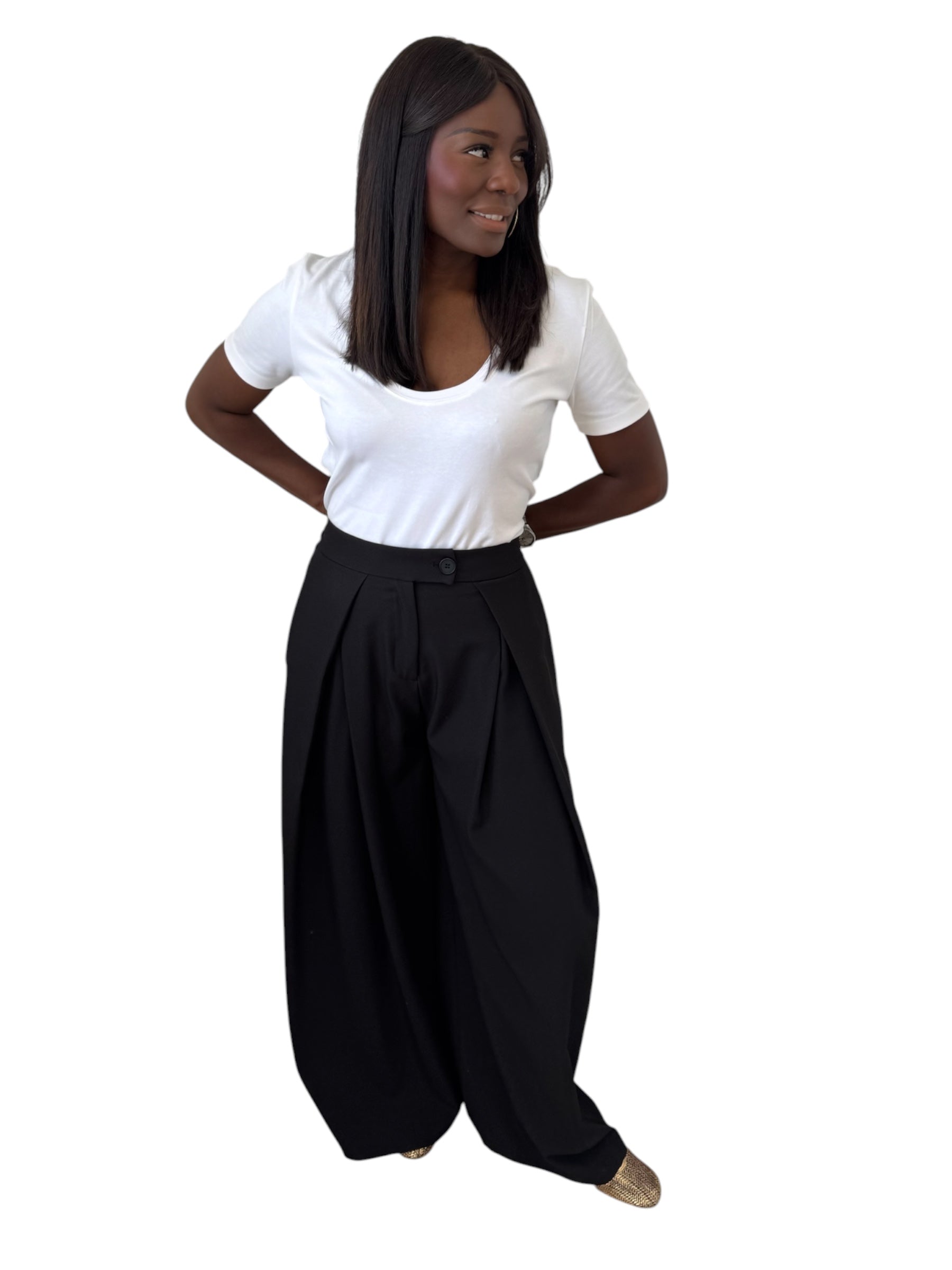 PANTALON PLISSER NOIR