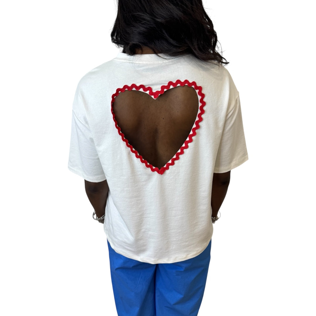 T-SHIRT COEUR BLANC