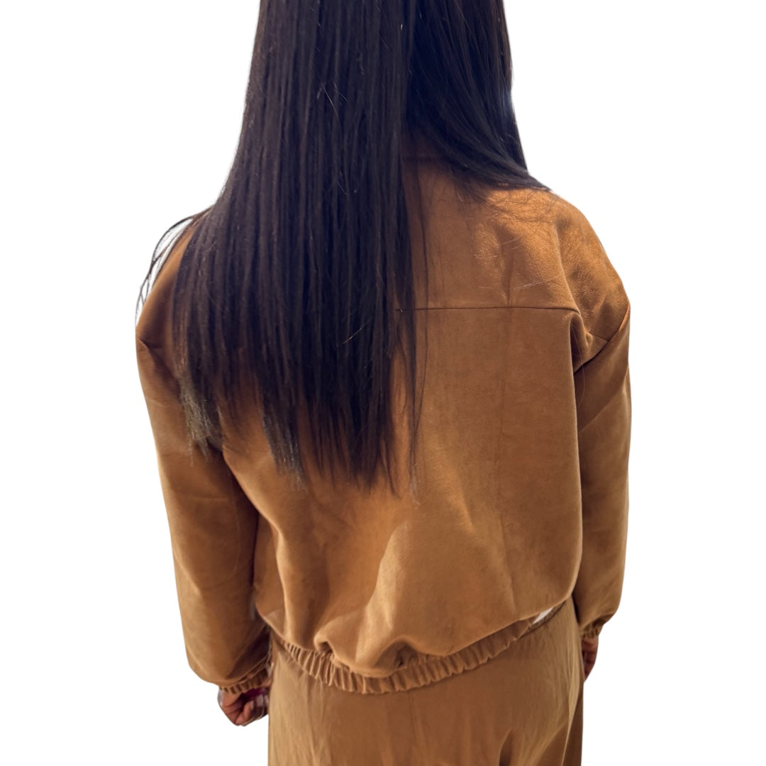 VESTE EN SUÉDINE CAMEL