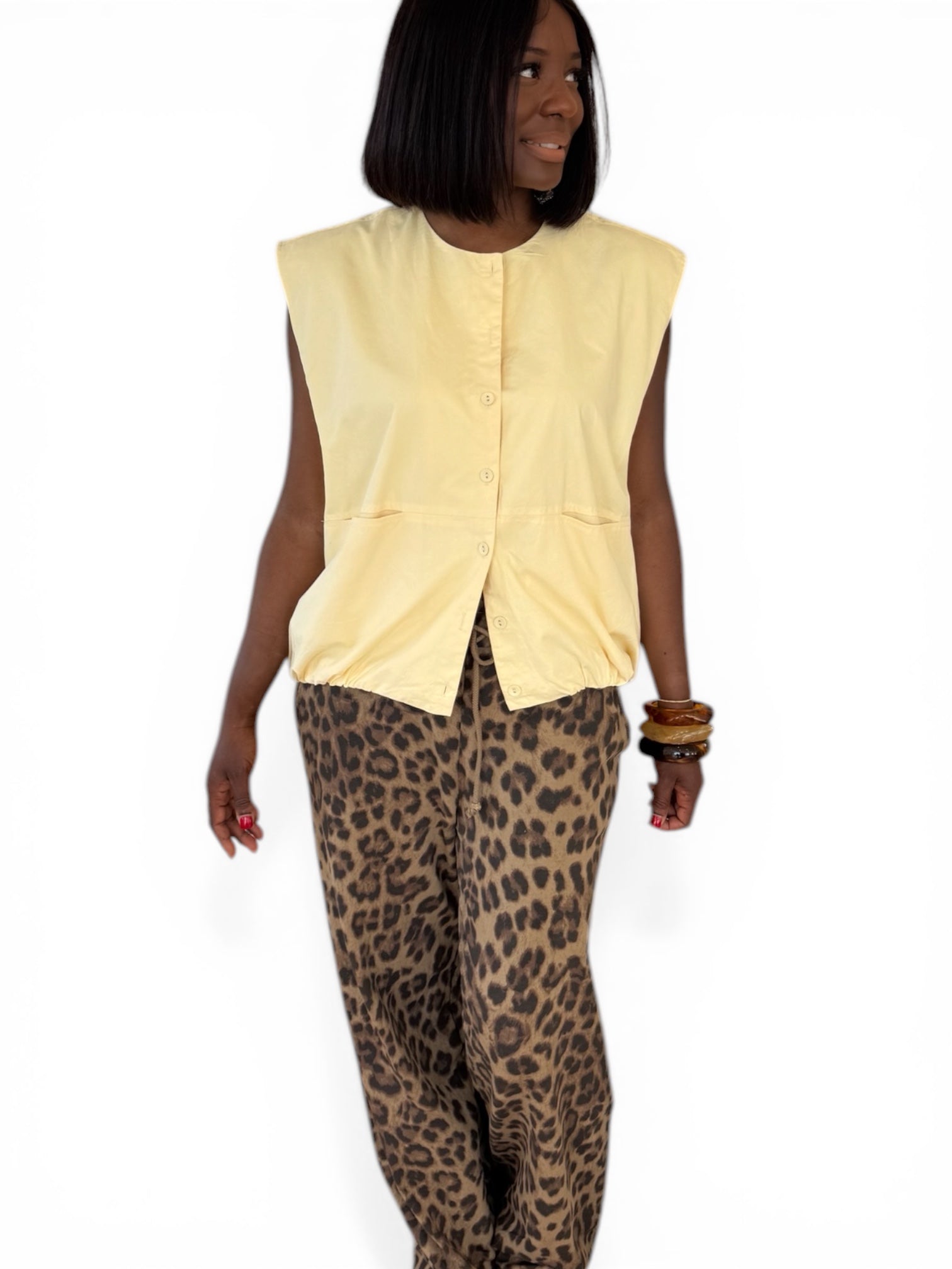 GILET SANS MANCHE JAUNE
