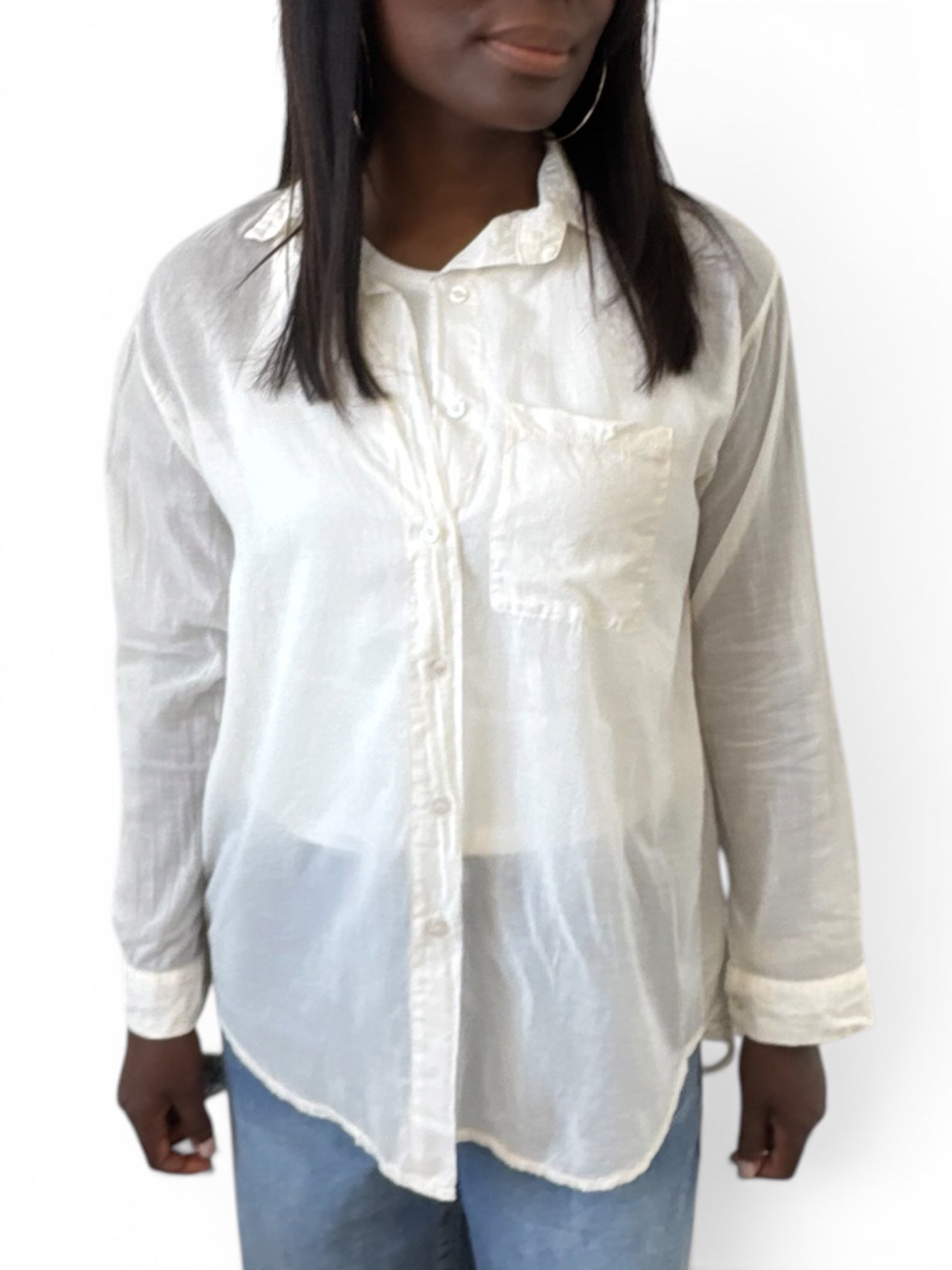 CHEMISE VOILE DE COTON JAUNE