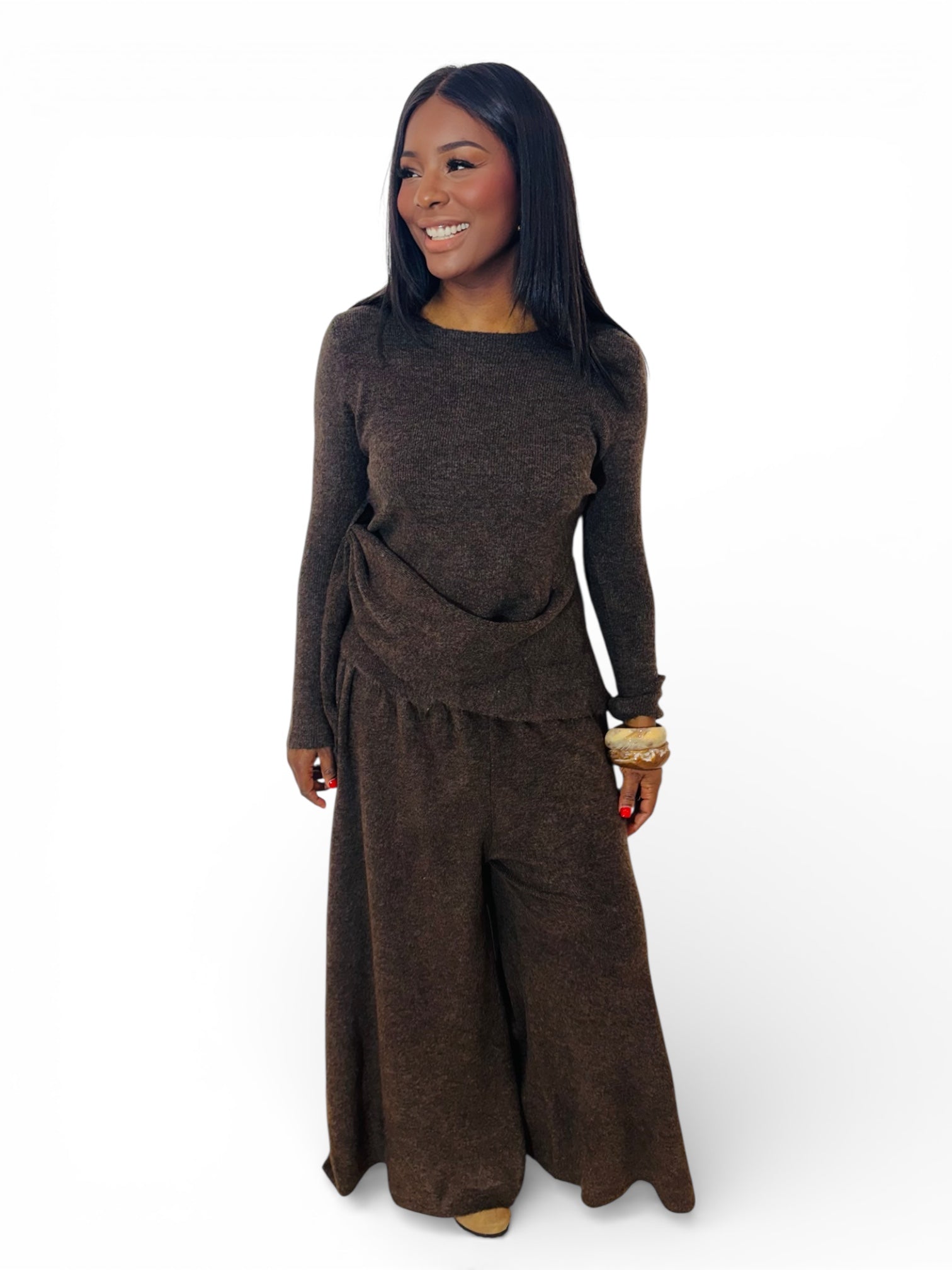 ENSEMBLE COSY ASYMÉTRIQUE MARRON