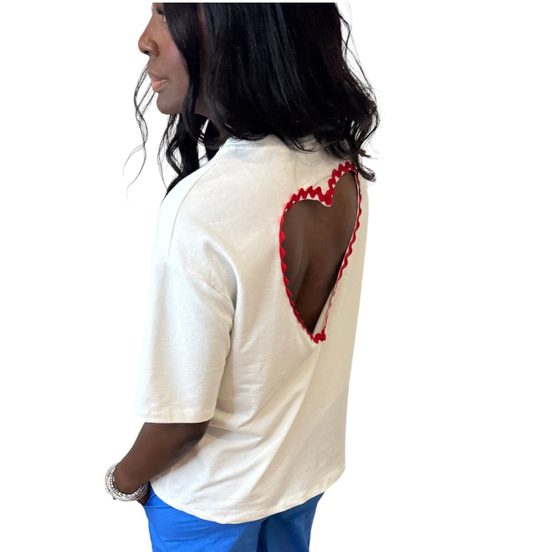 T-SHIRT COEUR BLANC