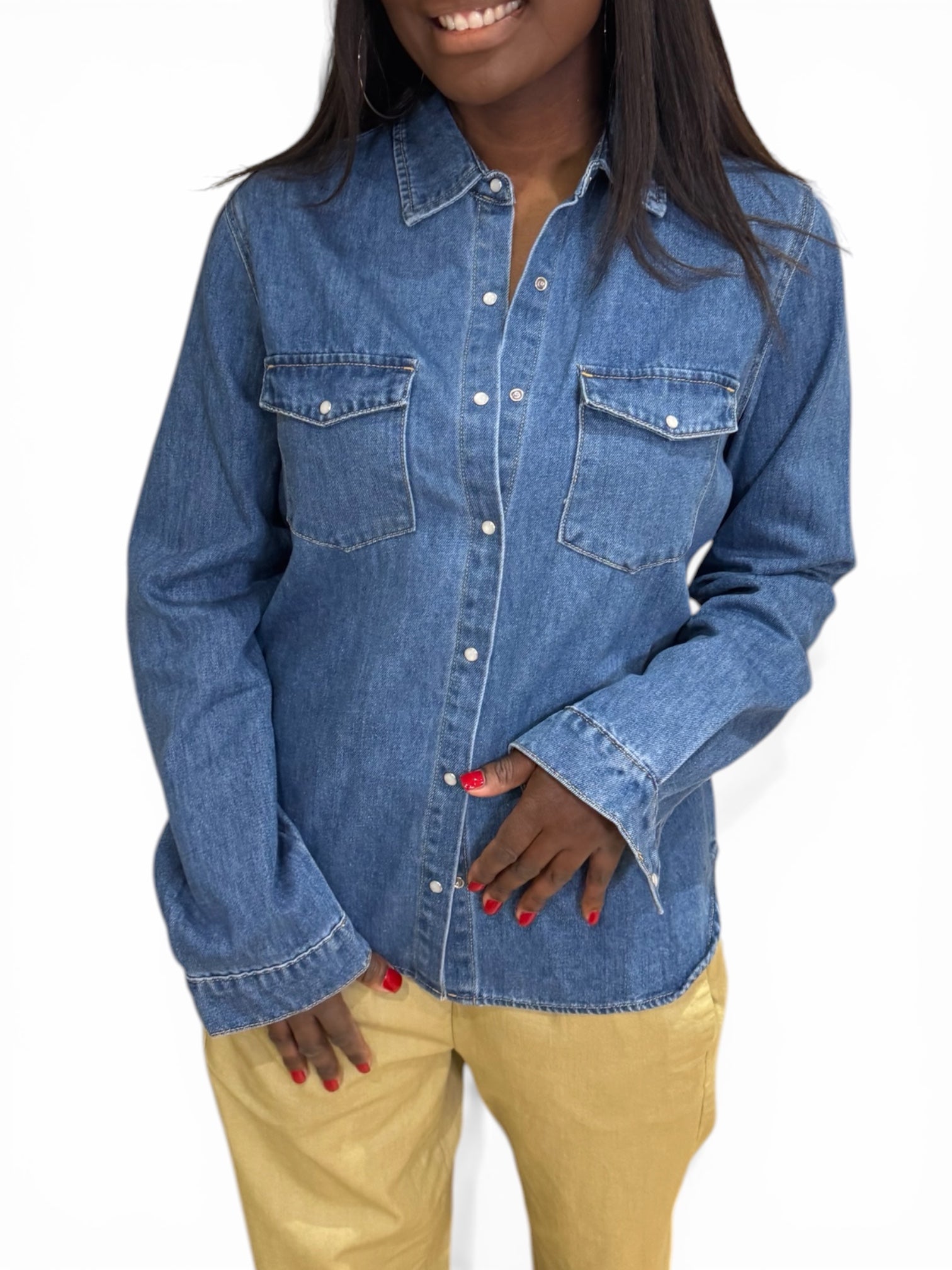 CHEMISE EN JEANS CINTRÉE