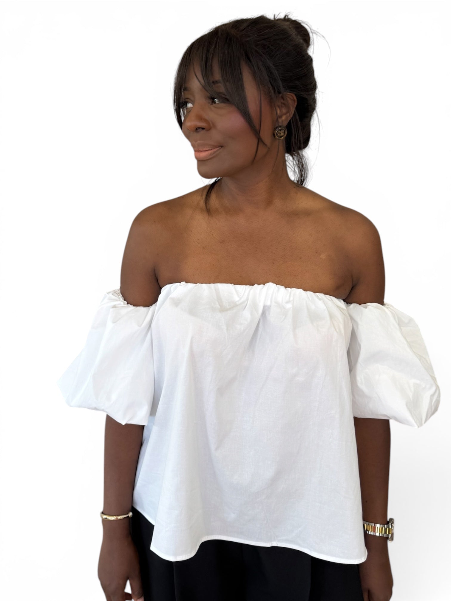 TOP BARDOT BLANC