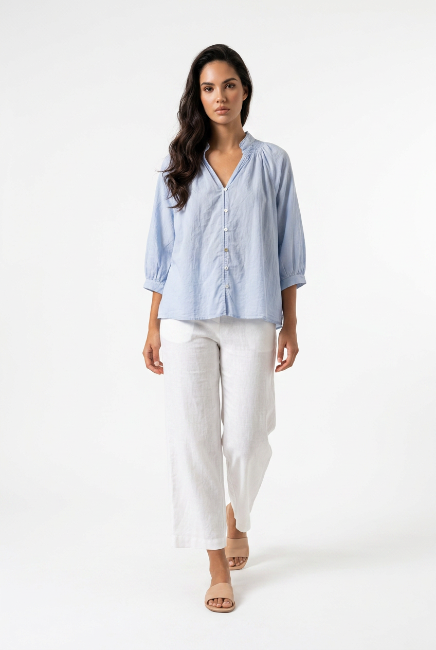 CHEMISE COTON BLEU