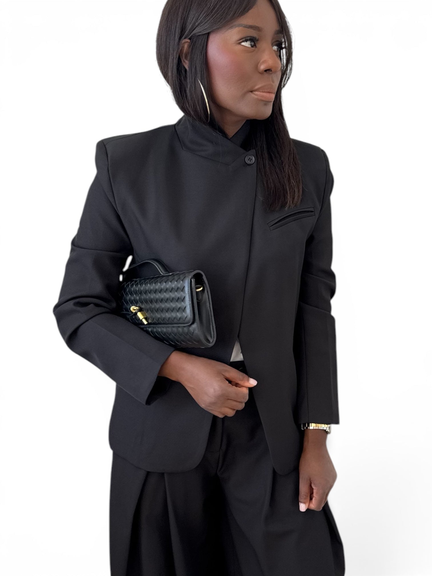 BLAZER BOUTON COL NOIR