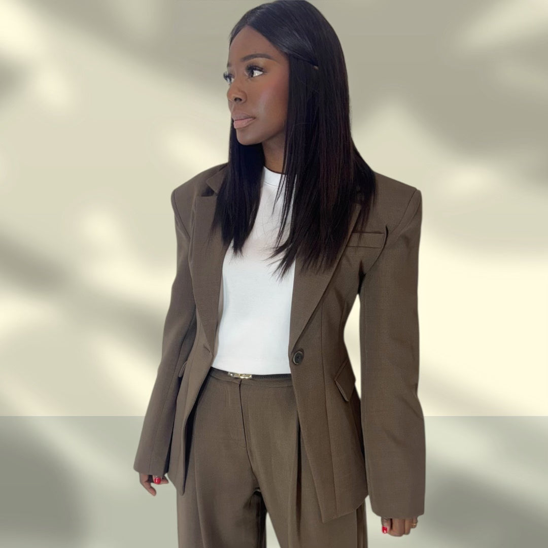 BLAZER CROISÉ OVERSIZE GRIS