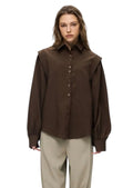 CHEMISE A EPAULES STRUCTURÉES MARRON
