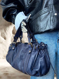 SAC EN CUIR BLEU MARINE