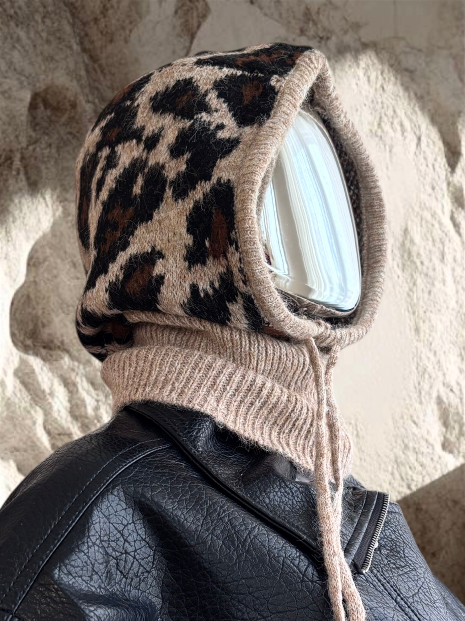 CAGOULE LAINE Léoparts Beige