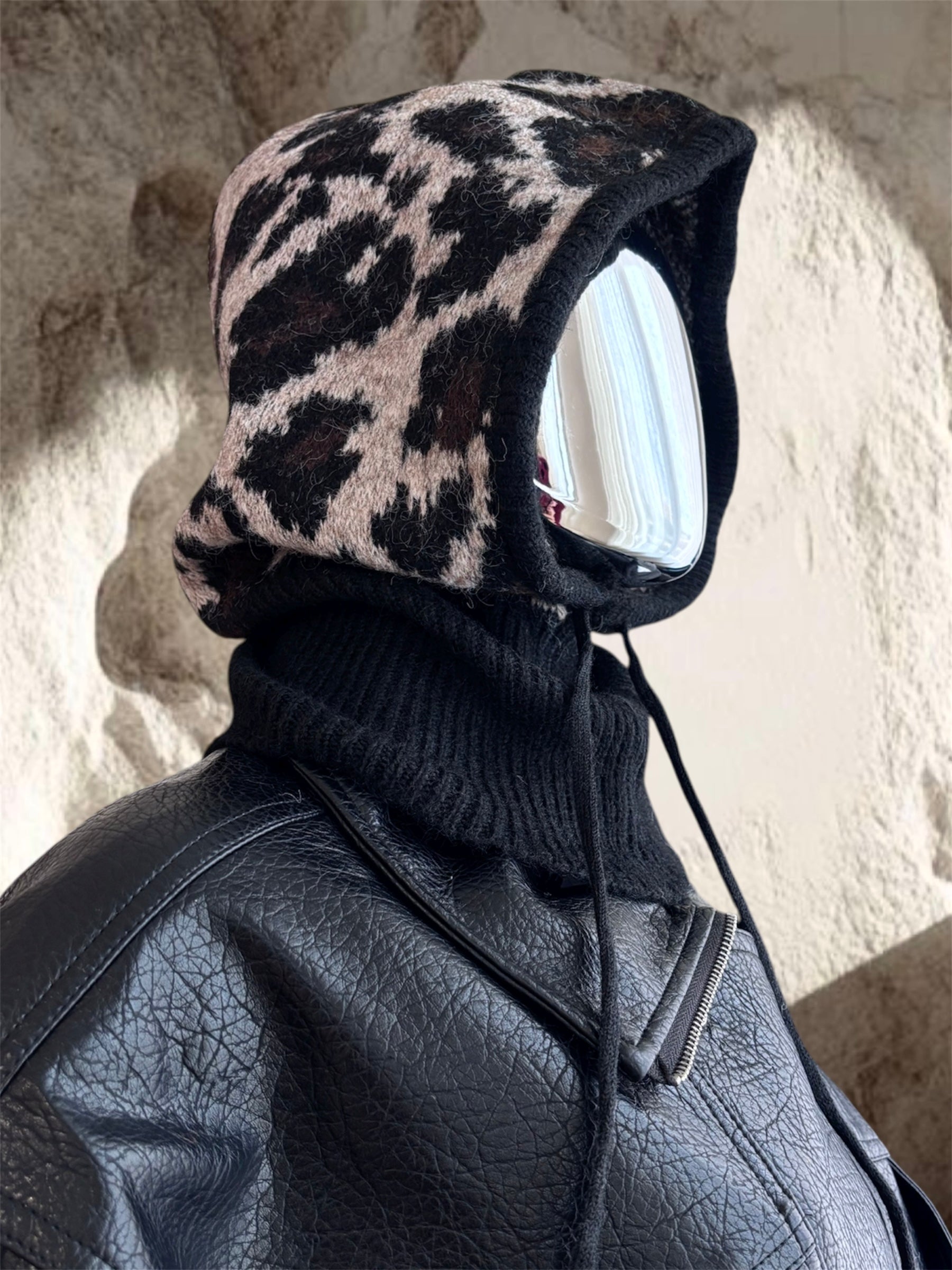 CAGOULE LAINE Léoparts Beige