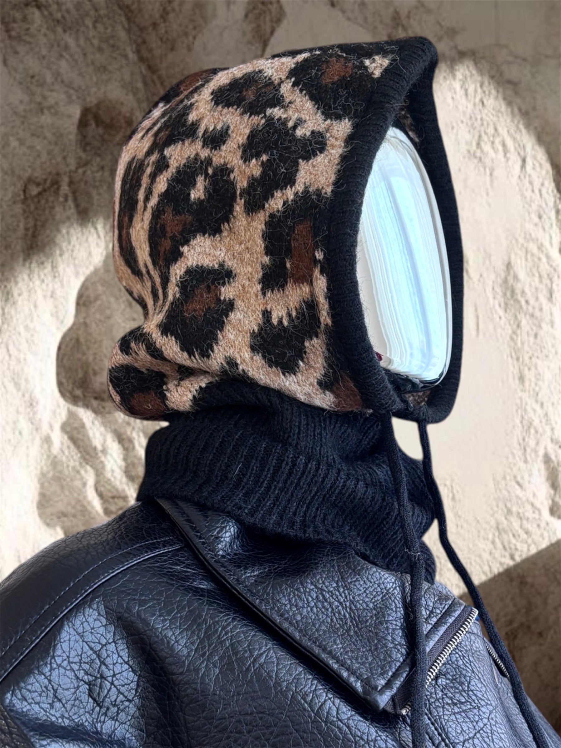 CAGOULE LAINE Léoparts Beige