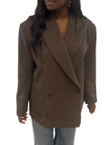 BLAZER CROISÉ OVERSIZE MARRON